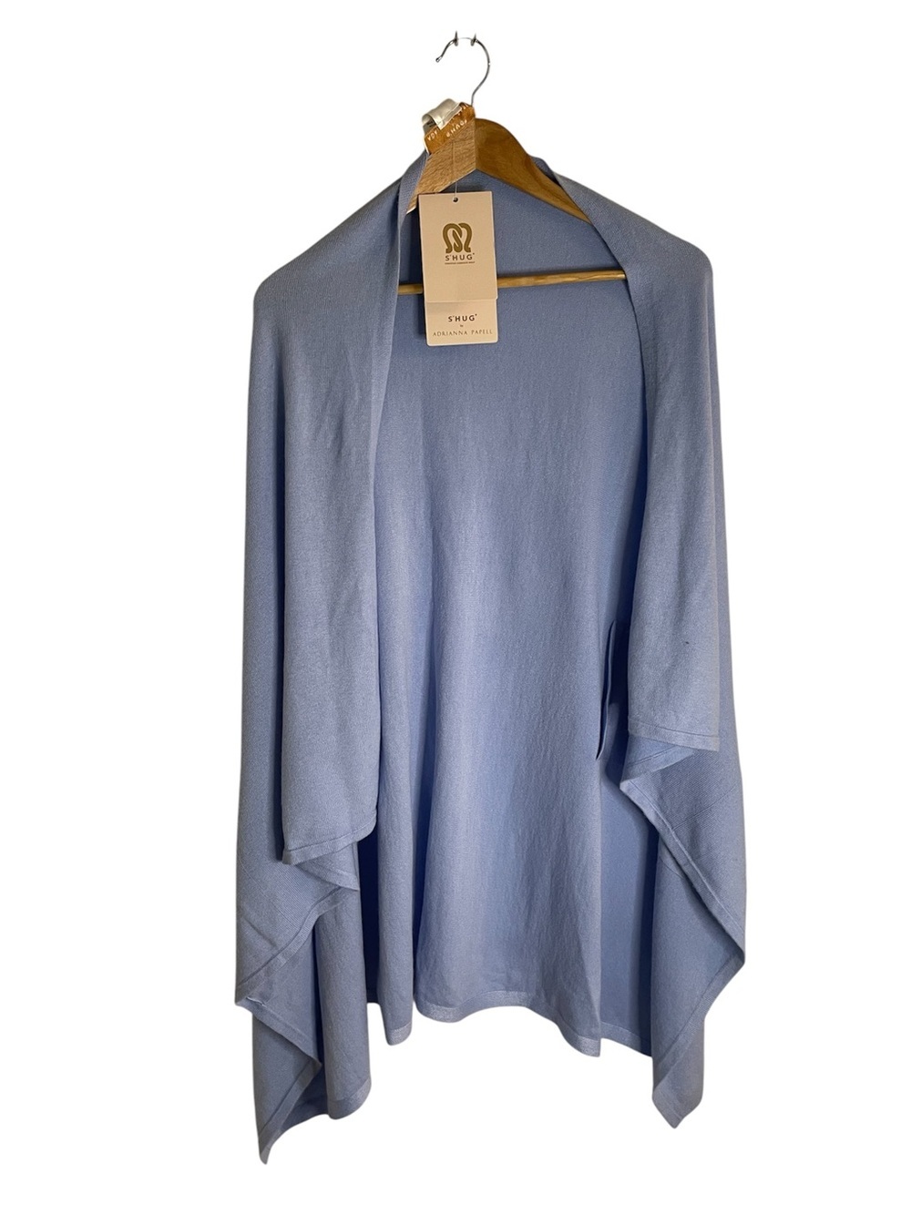 Adrianna Papell Sky Blue Open-Front Poncho S'hug Size XS/S new coastal chic
